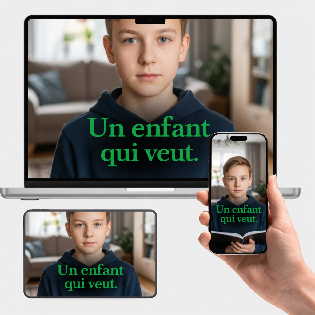 E-book Un enfant qui veut sur ordinateur, tablette et téléphone