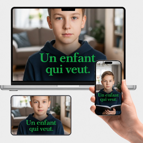 E-book Un enfant qui veut sur ordinateur, tablette et téléphone
